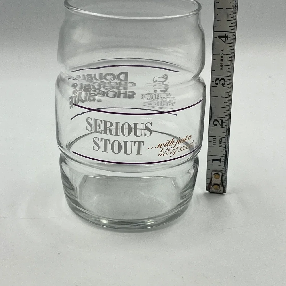 Young's Beer Glass Clear Double Chocolate Serious Stout EUC 16 oz Pint
